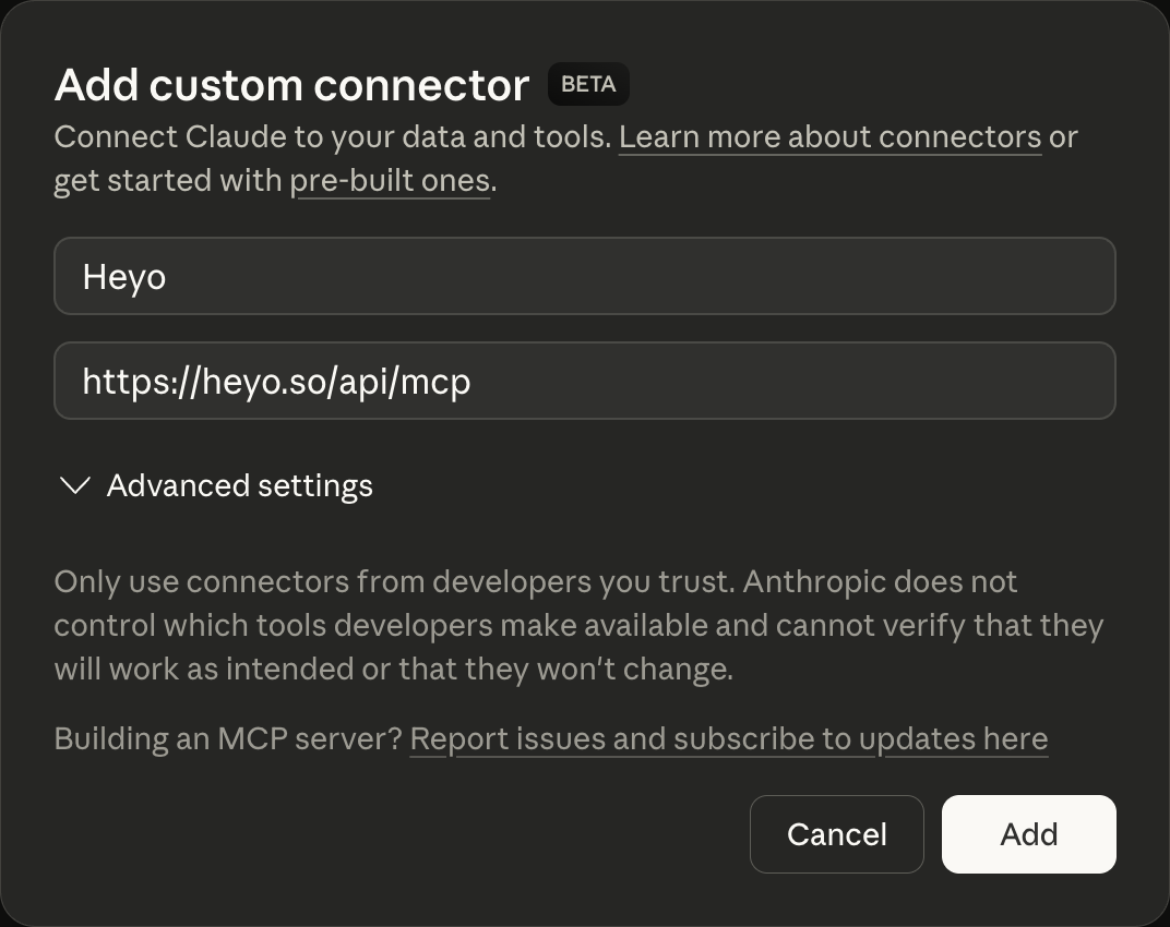 Add Heyo Integration