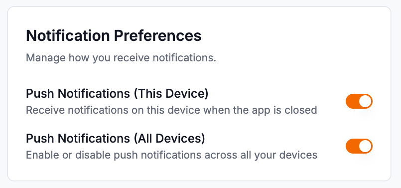 Notification Preferences